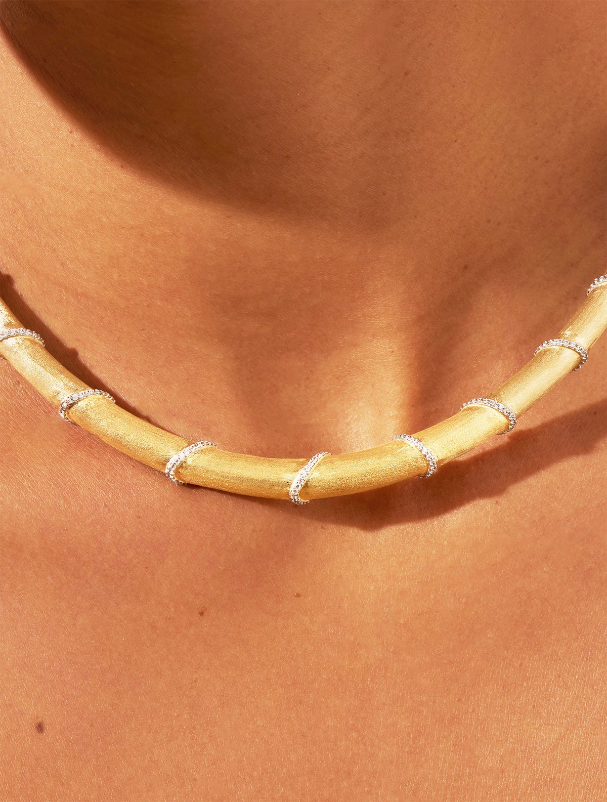 Minuit Necklace - White Zircons - alternate view