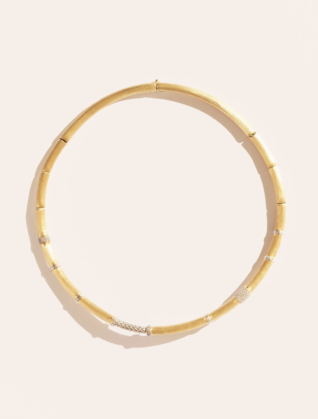 Minuit Necklace - Argent & zircons White - front view