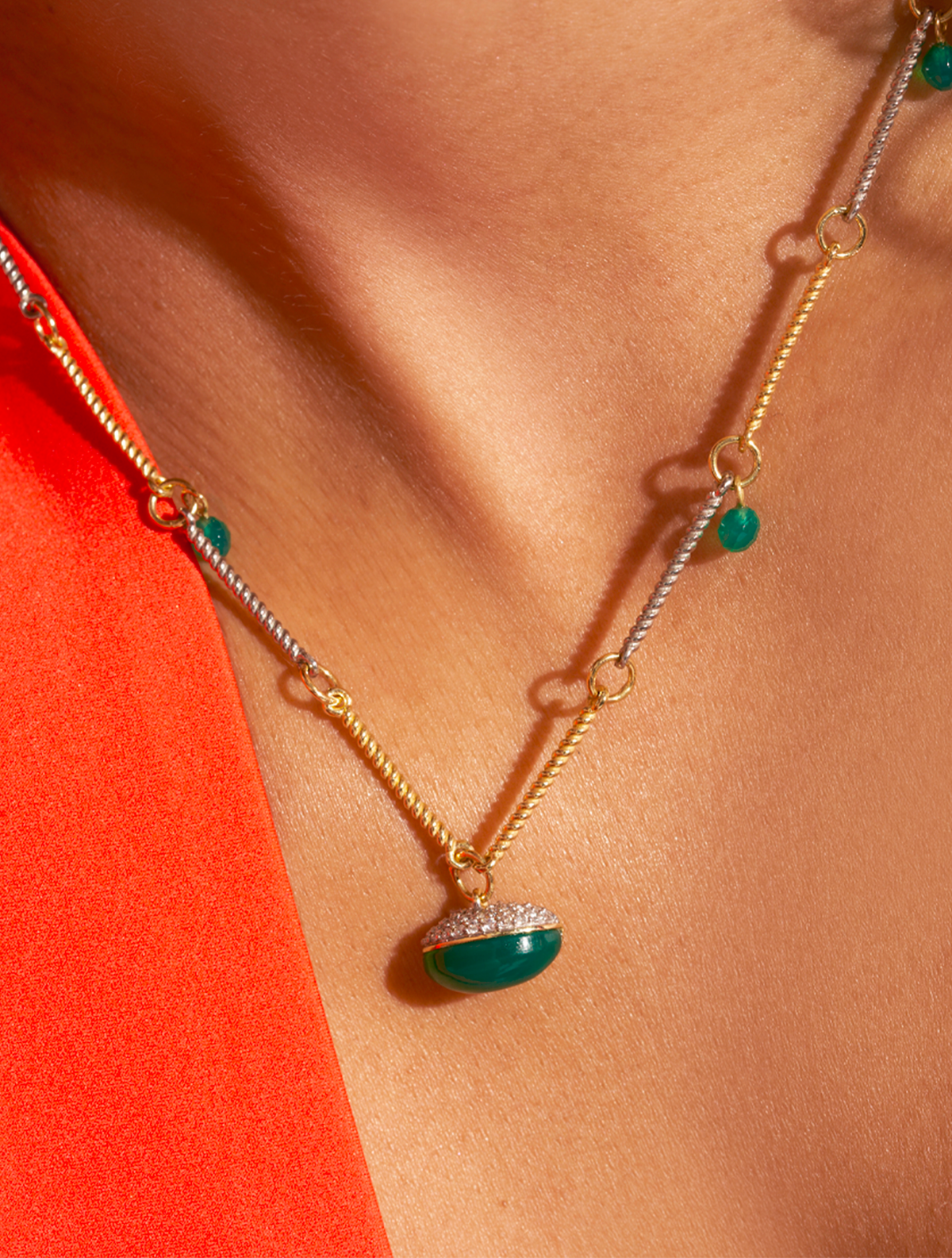 Mirage Necklace - Green Onyx - alternate view