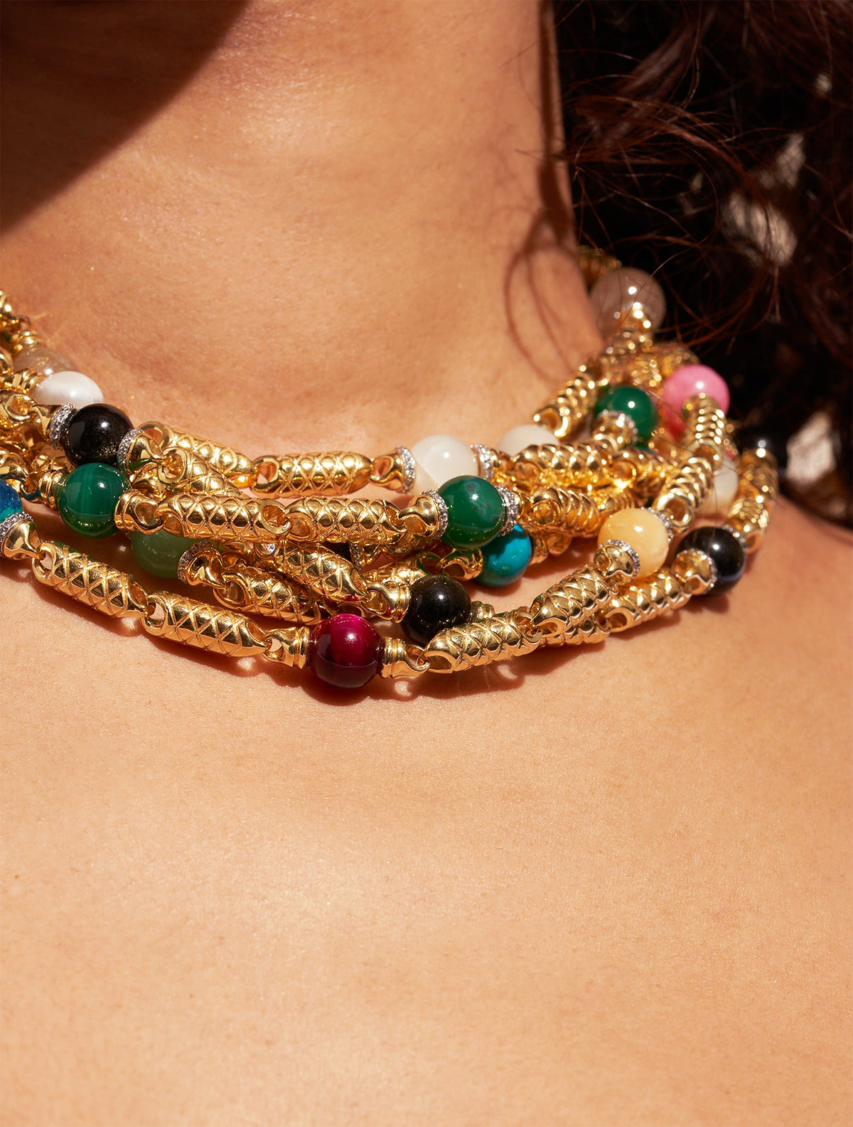 Oro Necklace - Green Onyx - detail view