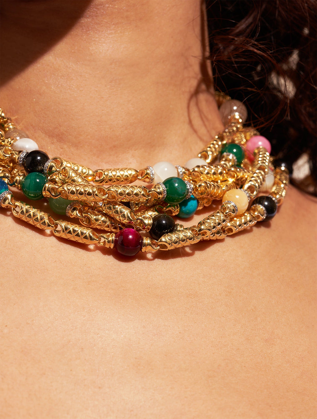 Oro Necklace - Golden Obsidienne - detail view