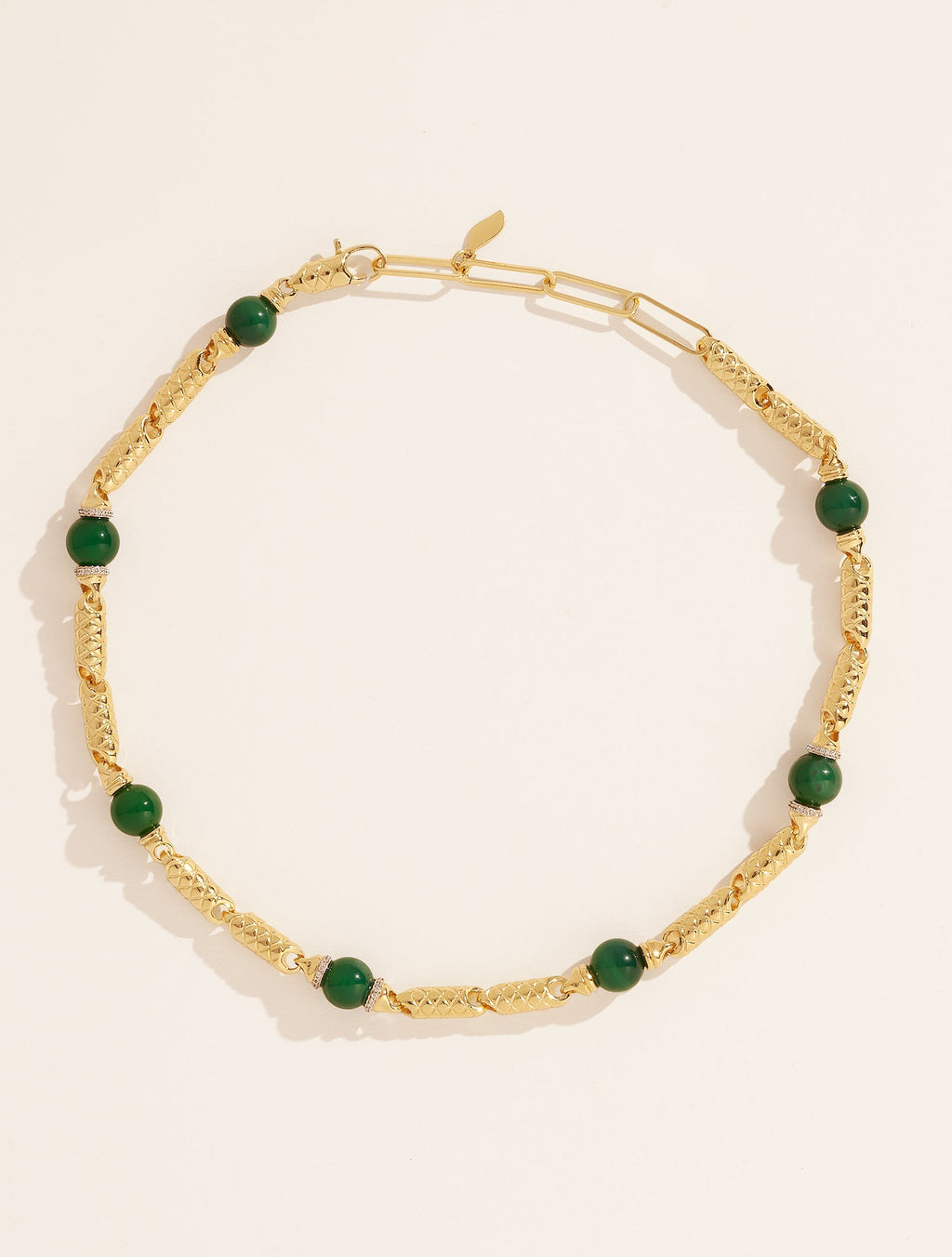 Oro Necklace - Green Onyx - front view