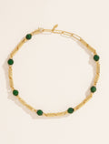 Oro Necklace - Green Onyx - front view
