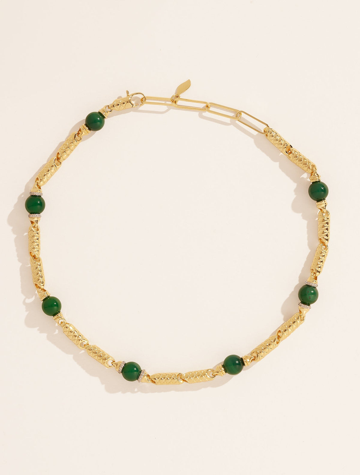Oro Necklace - Green Onyx - front view