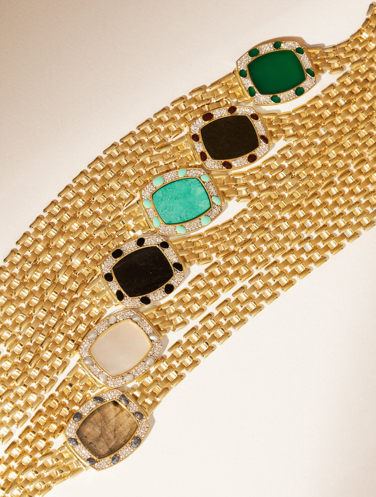 Ranee Necklace - Green Onyx - detail view