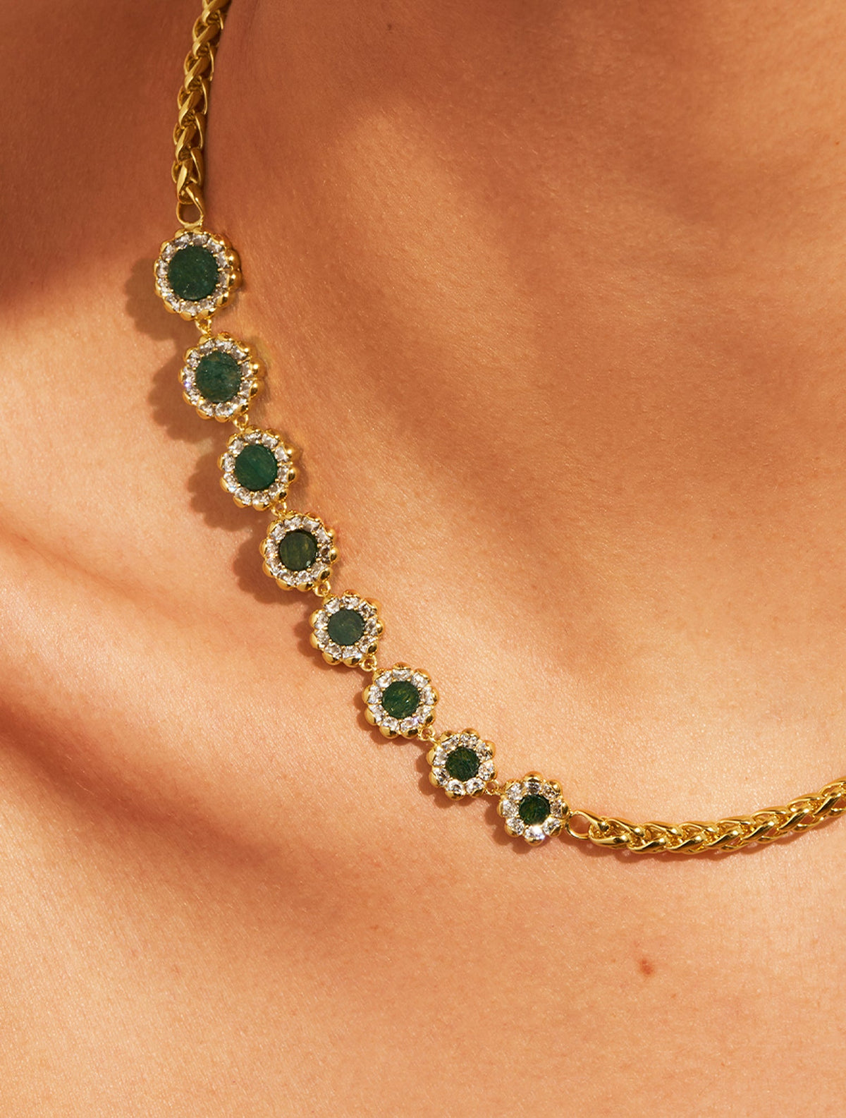 Rive Necklace - D'or - Aventurine - alternate view