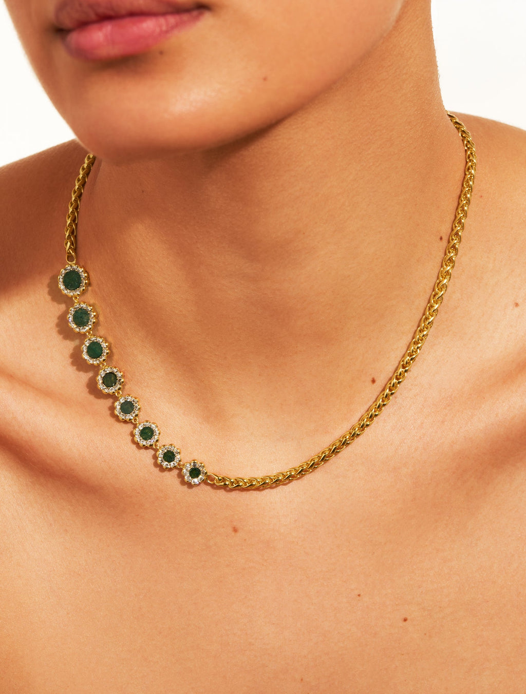 Rive Necklace - D'or - Aventurine - detail view