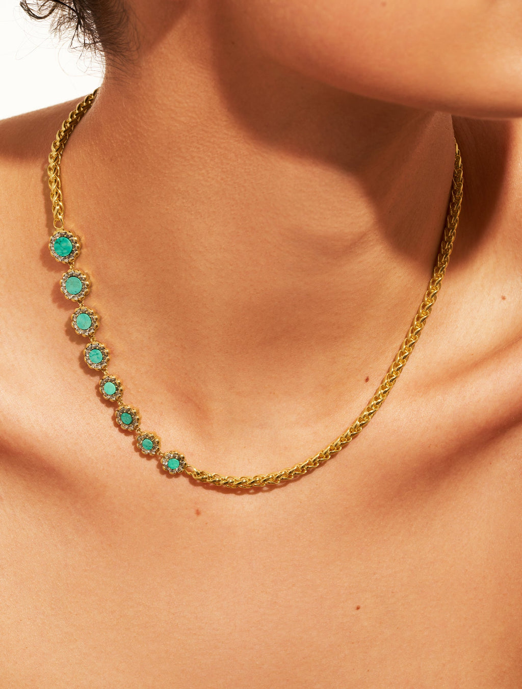 Rive Necklace - D'or - Turquoise - detail view