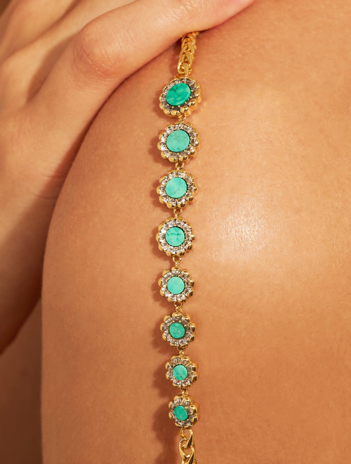 Rive Necklace - D'or - Turquoise - another angle