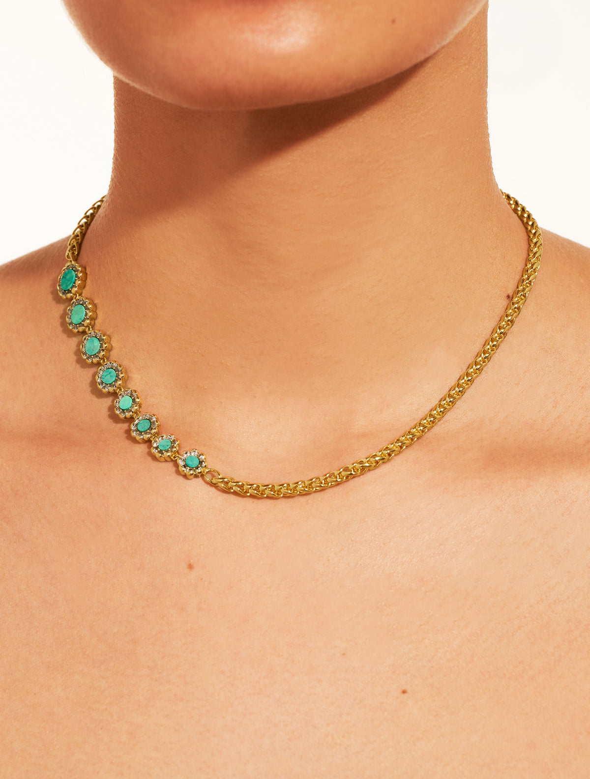 Rive Necklace - D'or - Turquoise - alternate view