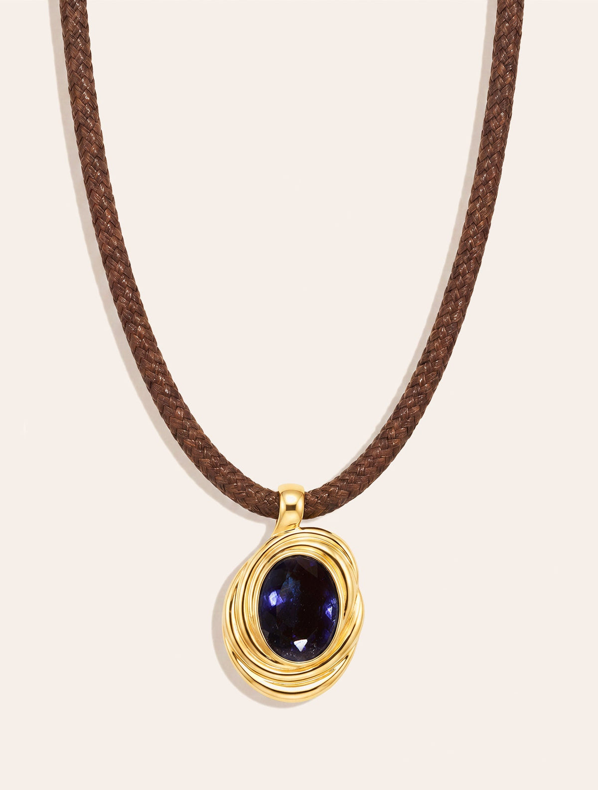 Riviera Necklace - Quartz coloured Blue Dark - front view