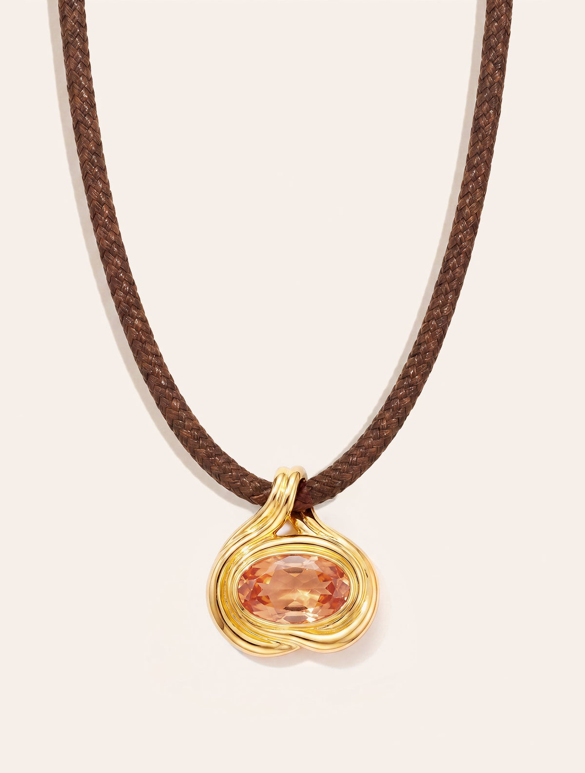 Riviera Necklace - Quartz coloured champagne - front view