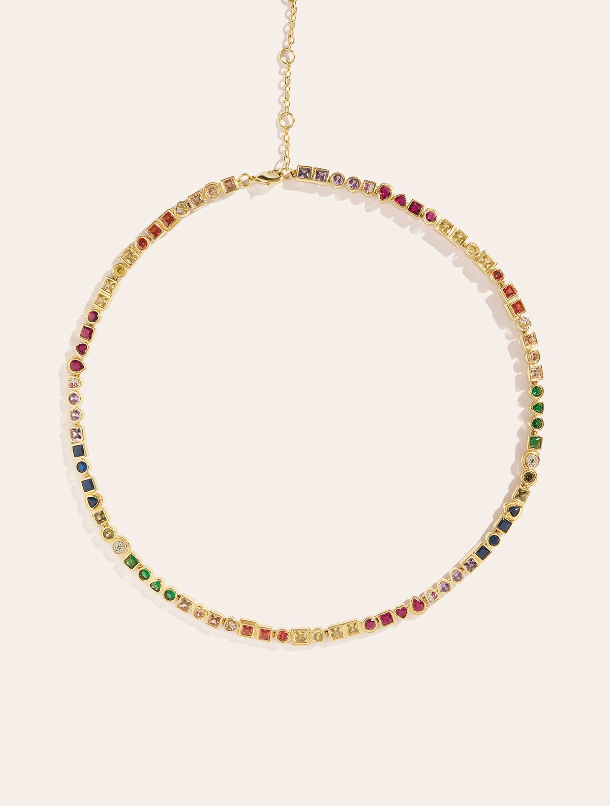 Rivière Necklace - Zircons multicolores - front view