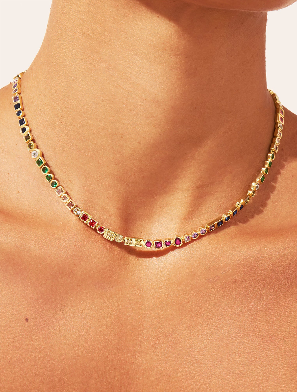 Rivière Necklace - Zircons multicolores - alternate view