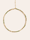 Rivière Necklace - Green Zircons - front view