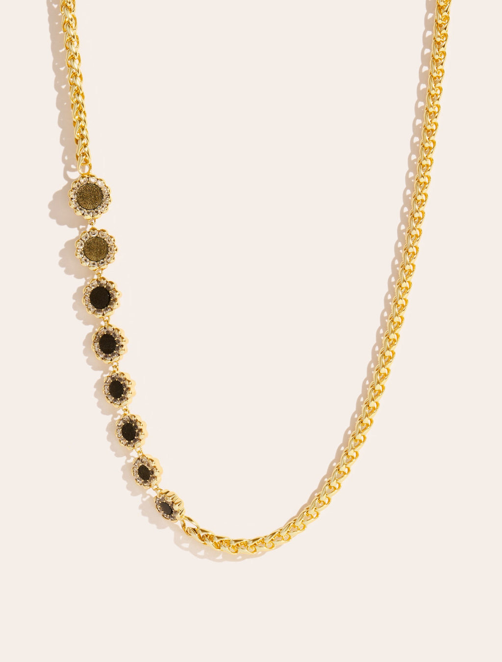 Rive Necklace - D'or - Golden Obsidienne - front view
