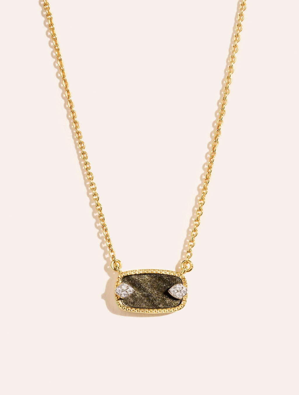 Sangha Necklace - Golden Obsidienne - front view