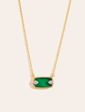 Sangha Necklace - Green Onyx - front view