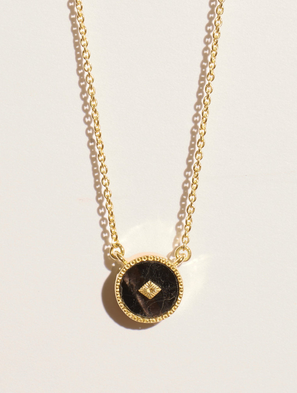 Sanja Necklace - Textured Onyx - front view
