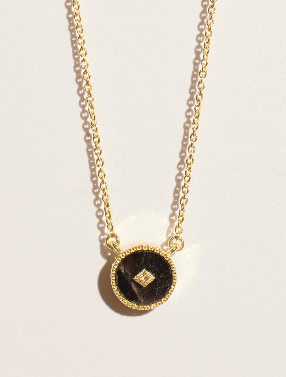 Sanja Necklace - Textured Onyx - front view