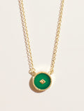 Sanja Necklace - Green Onyx - front view