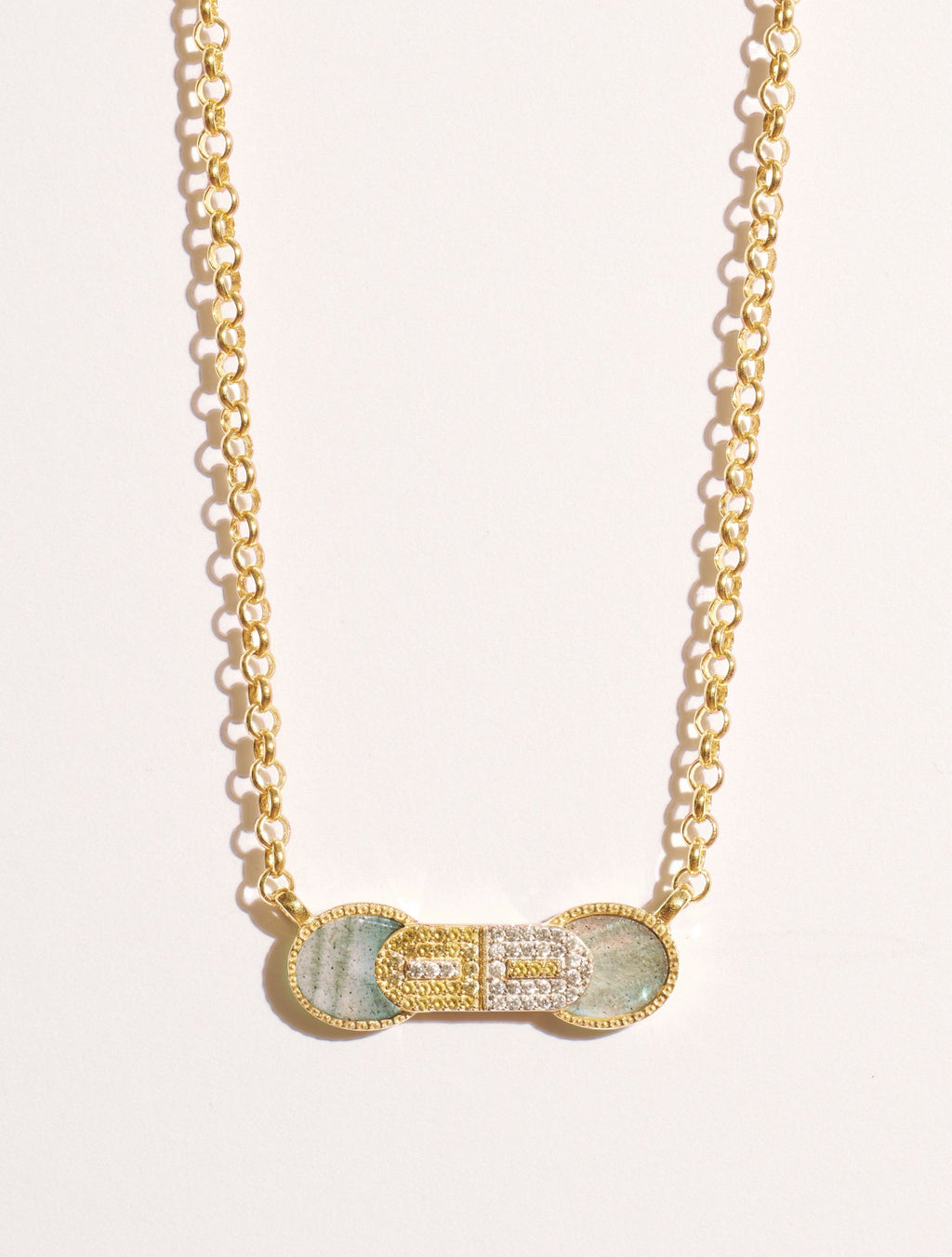 Sinae Necklace - Labradorite - front view