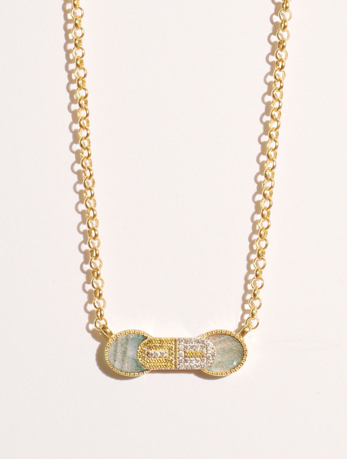 Sinae Necklace - Labradorite - front view