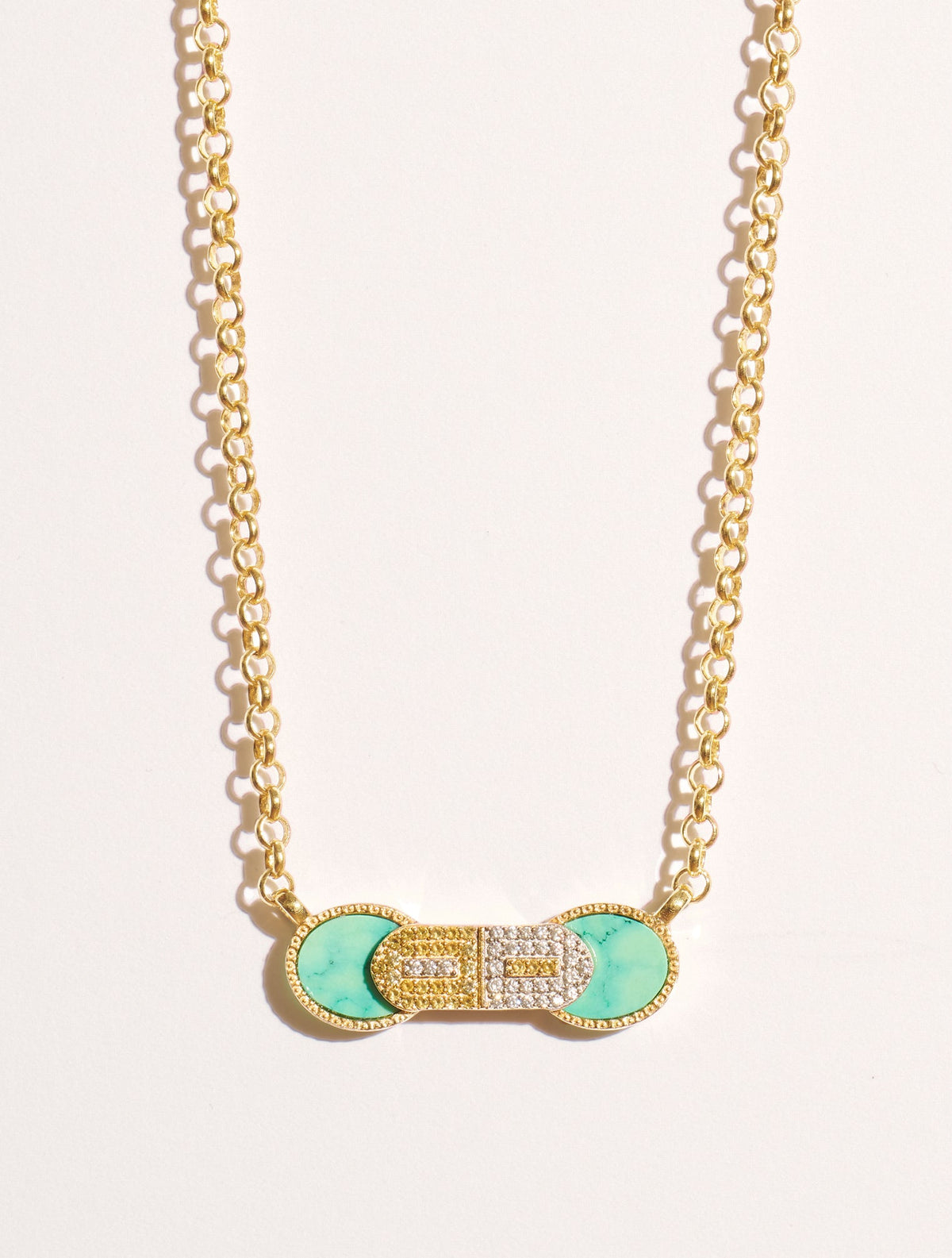 Sinae Necklace - Turquoise - front view