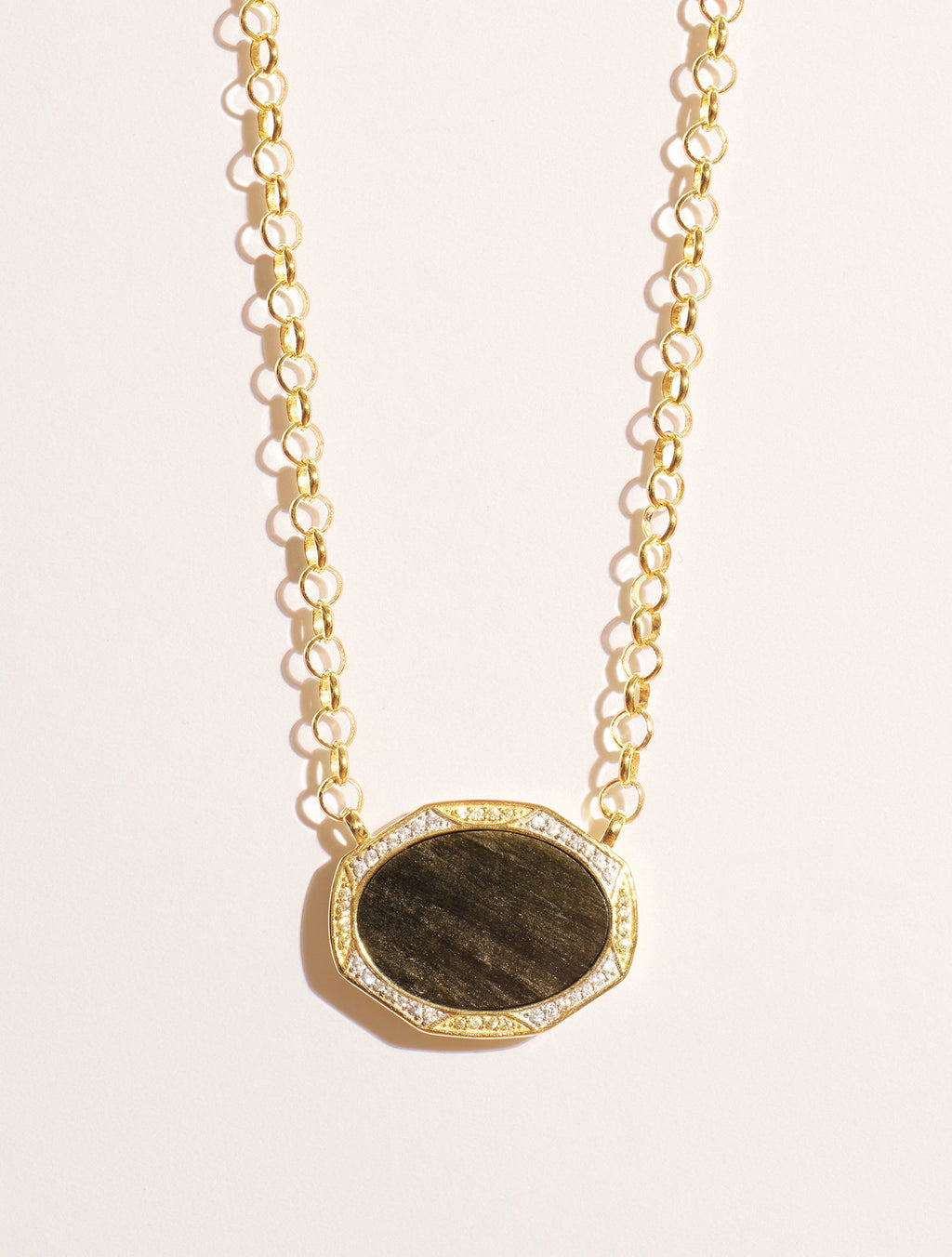 Sinaï Necklace - Golden Obsidienne - front view