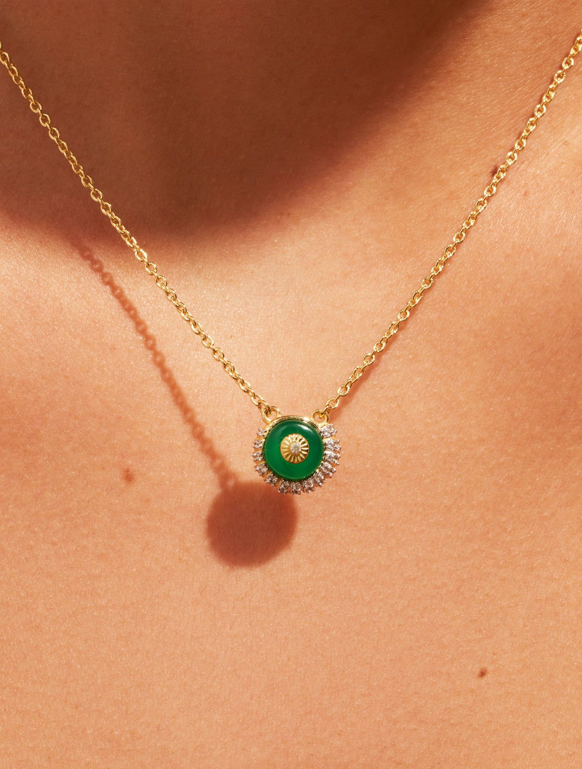 Coquillage Necklace - Green Onyx - alternate view