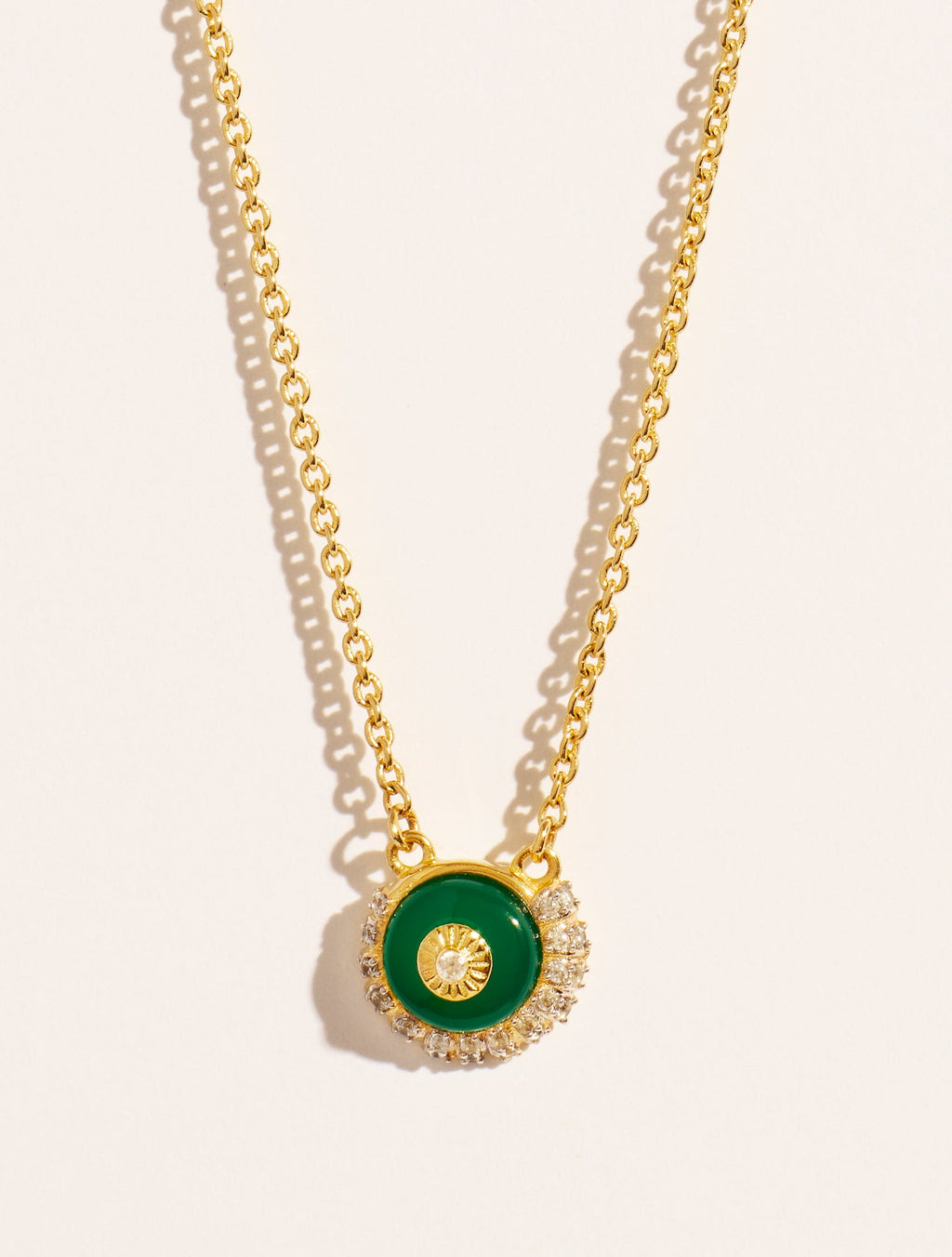 Coquillage Necklace - Green Onyx - front view
