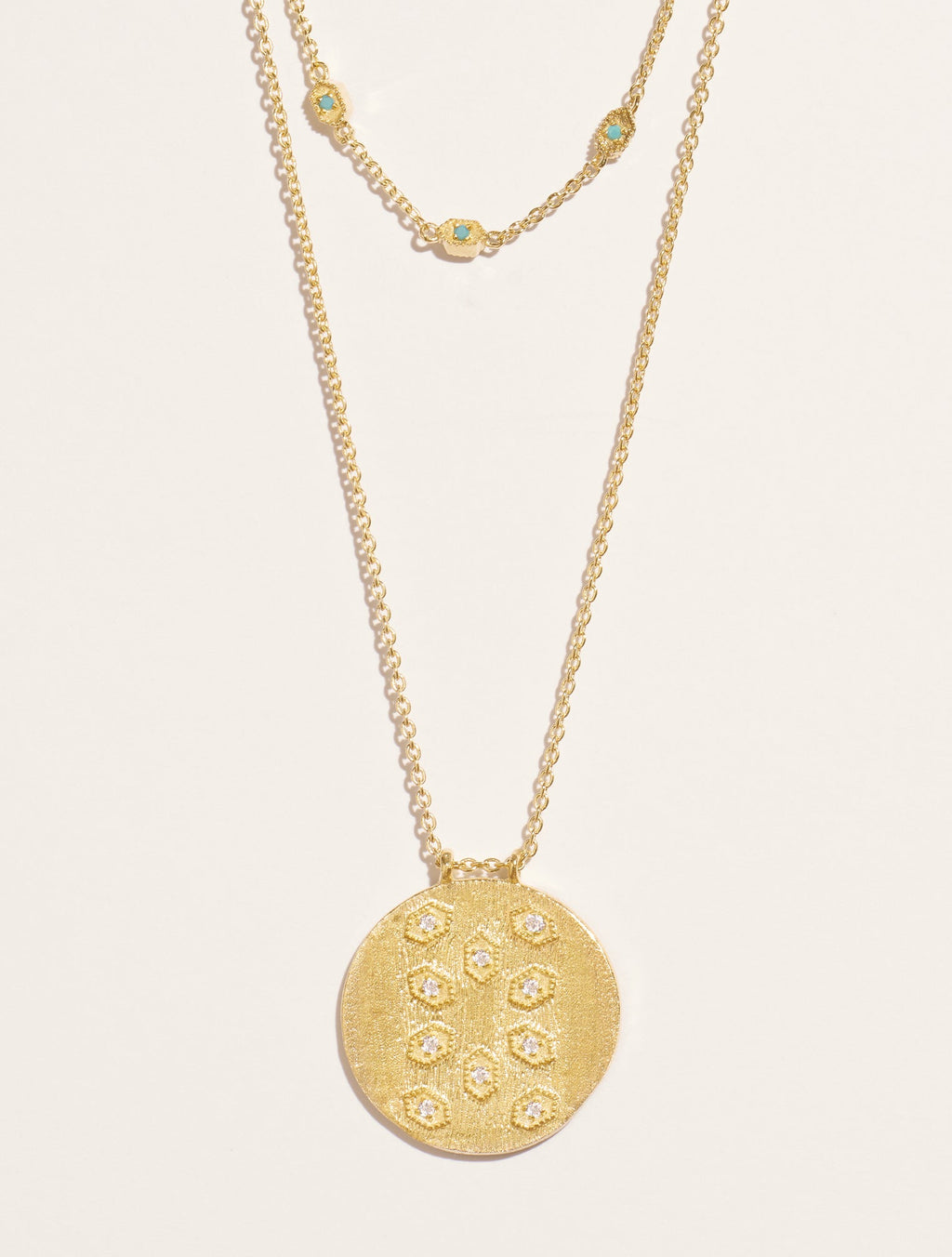 Tara Necklace - White Zircons - front view