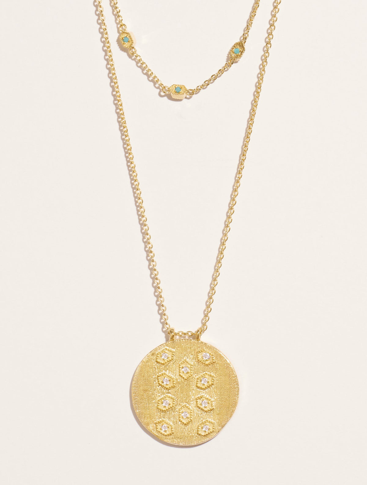 Tara Necklace - White Zircons - front view
