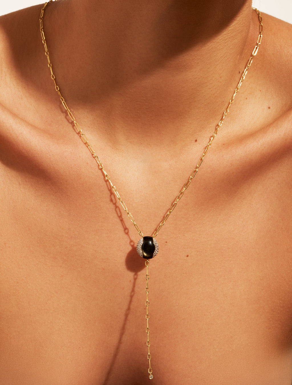 Vertige Necklace - Golden Obsidienne - alternate view