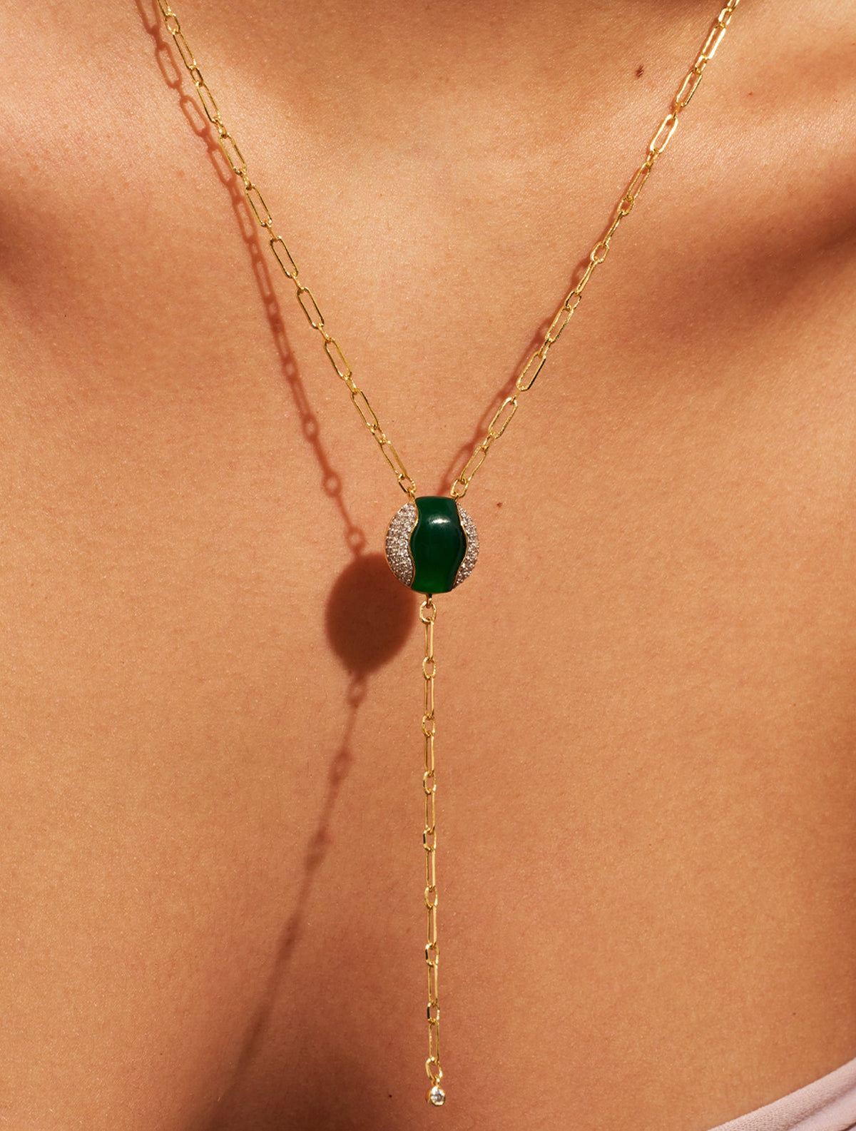 Vertige Necklace - Green Onyx - alternate view