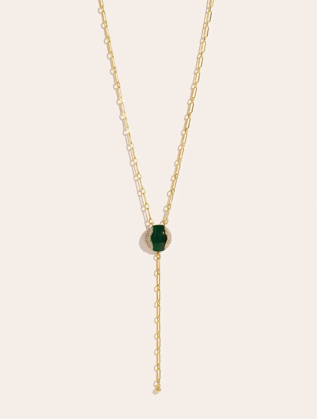 Vertige Necklace - Green Onyx - front view