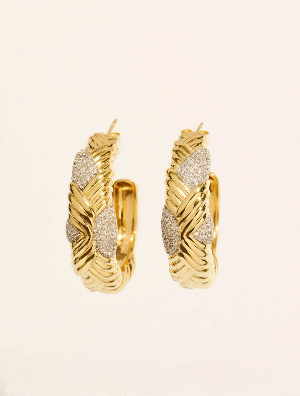 Paradoxe Hoop Earrings - Or and argent - front view