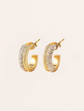 Minis hoop earrings Paradoxe - Or and argent - front view