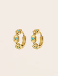 Tara Hoop Earrings - Turquoise - front view