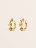 Tara Hoop Earrings - White Zircons - front view