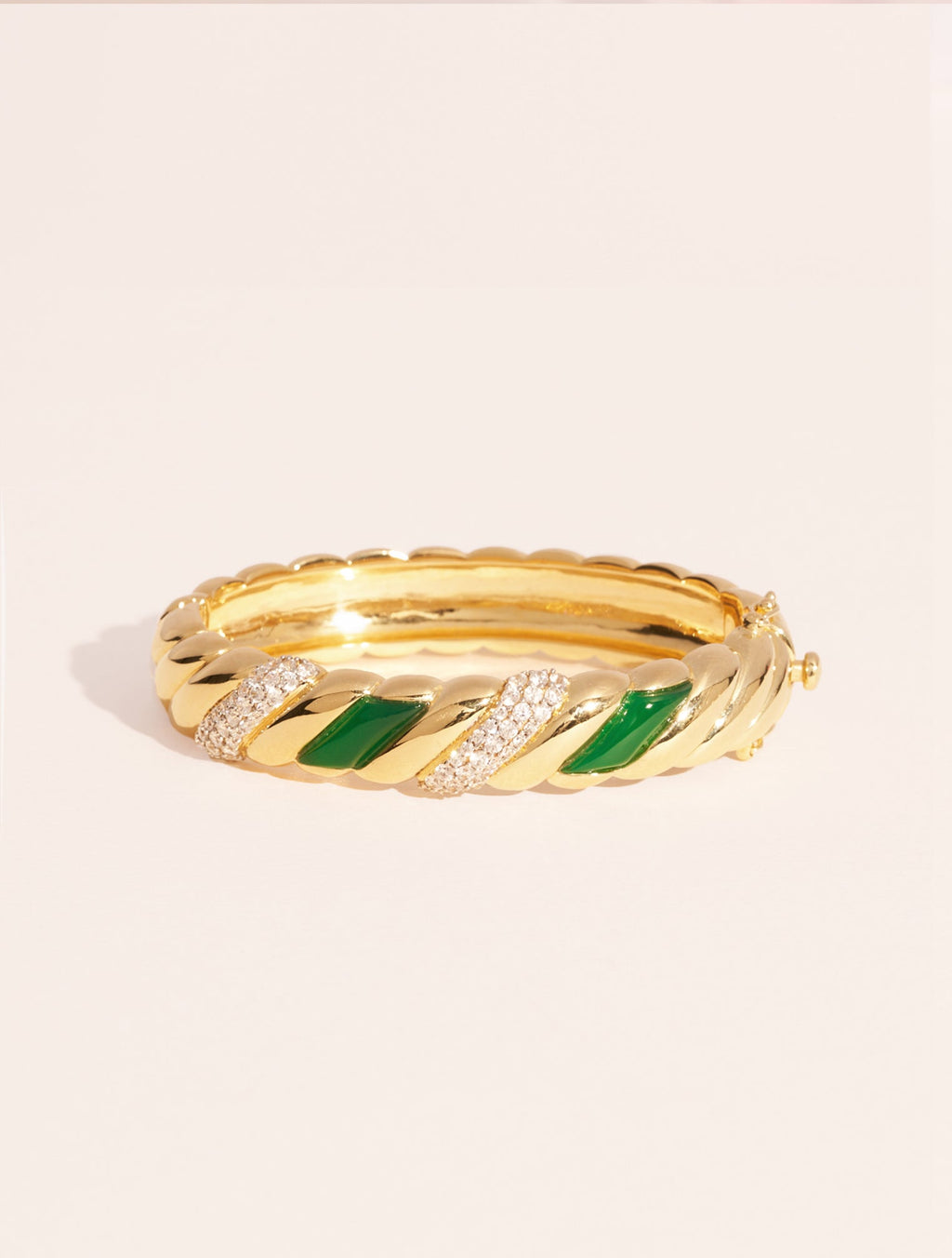 Amenza Bangle - Green Onyx - front view