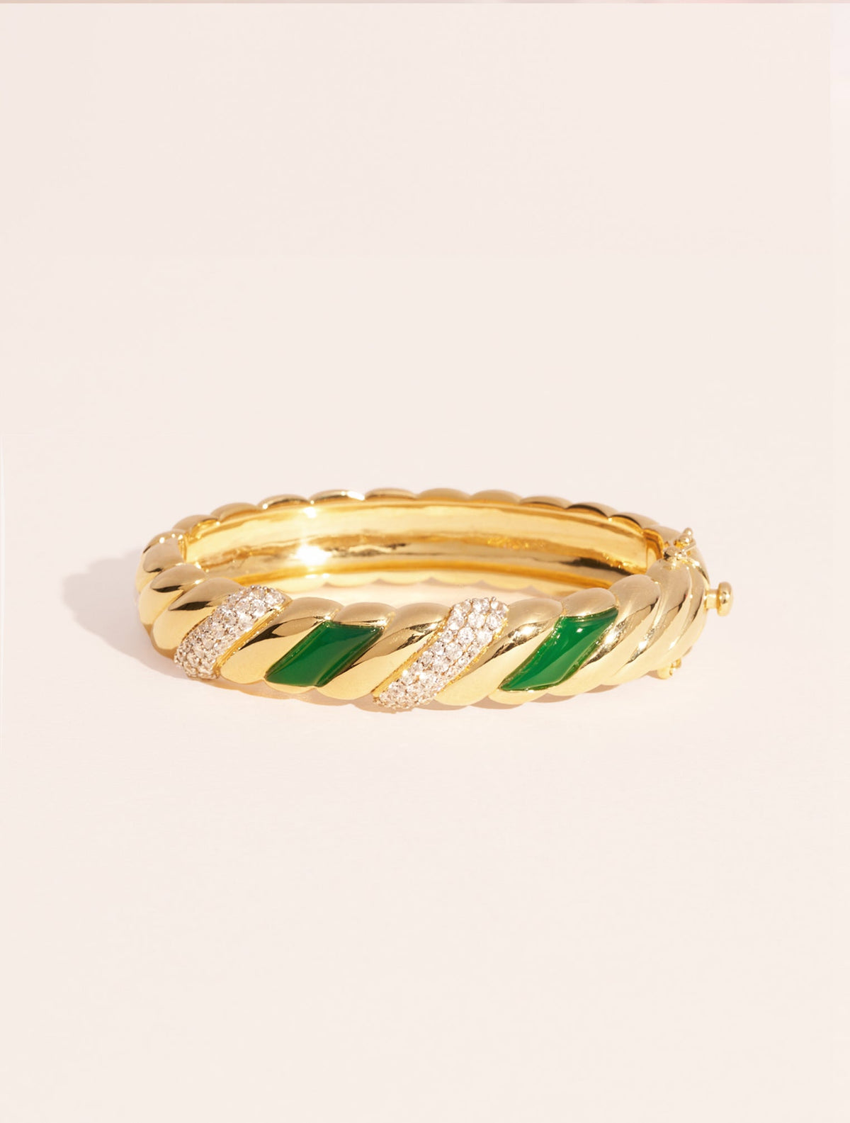 Amenza Bangle - Green Onyx - front view