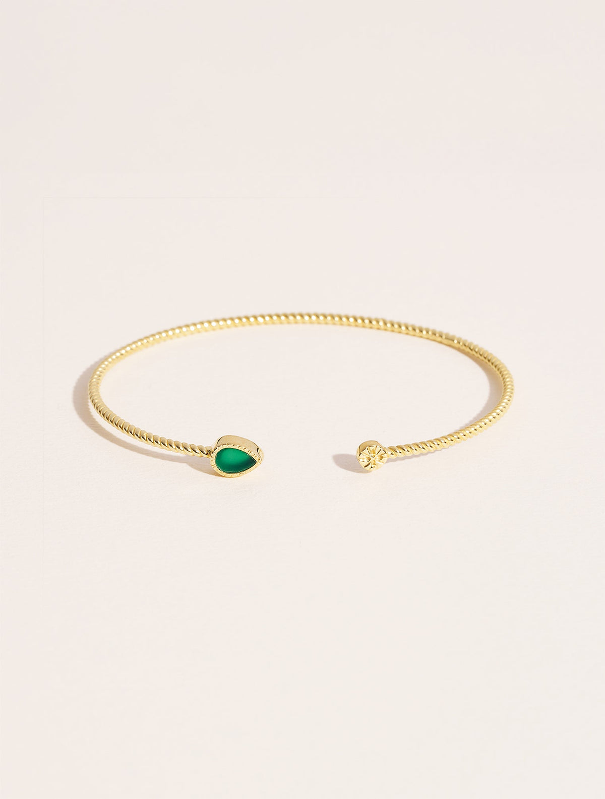 Bali Bangle - Green Onyx - front view