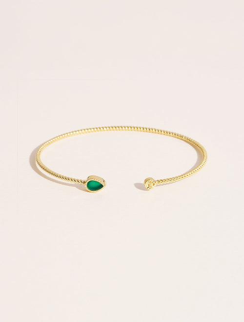Bali Bangle - Green Onyx - front view