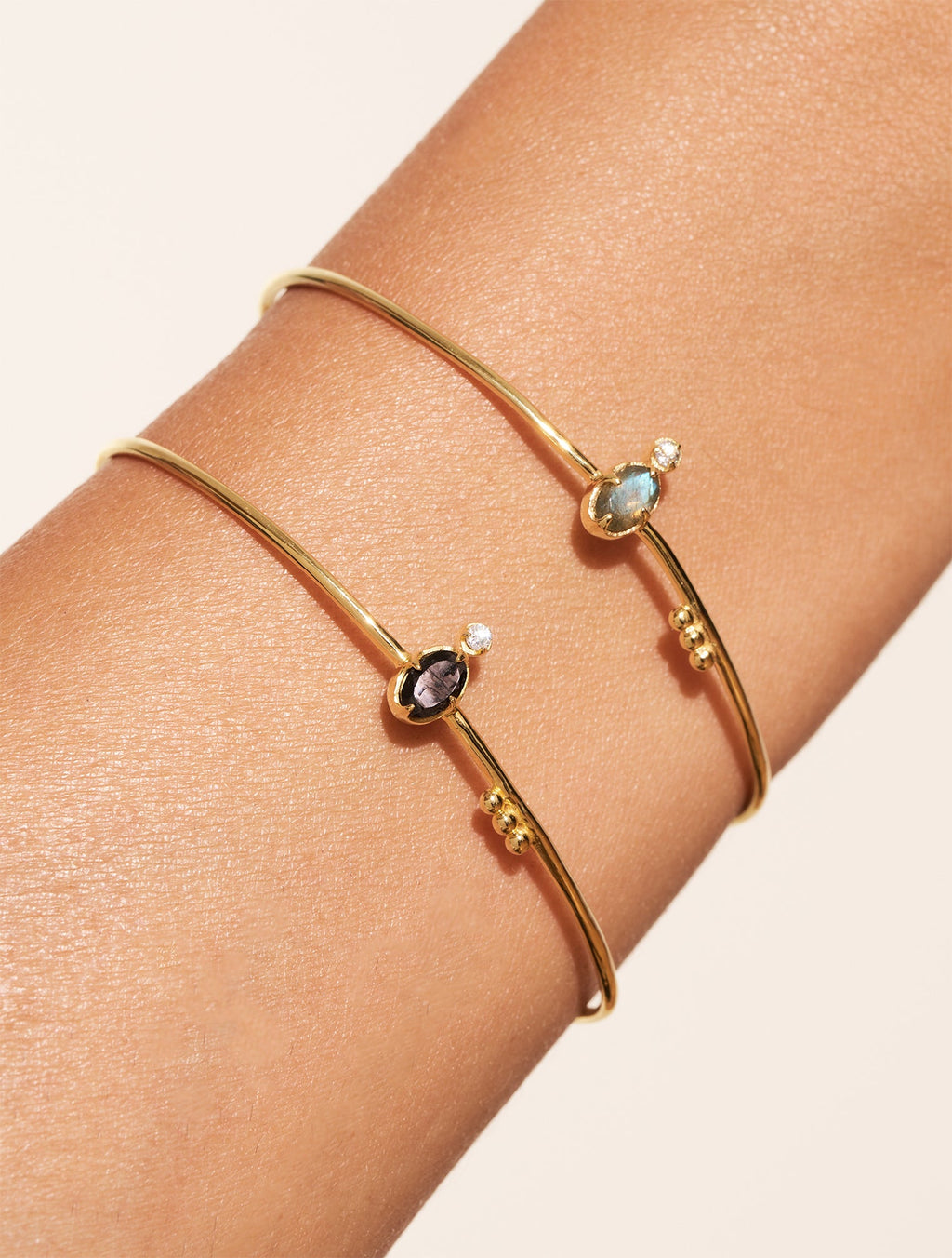 Mani Bangle - Labradorite - alternate view