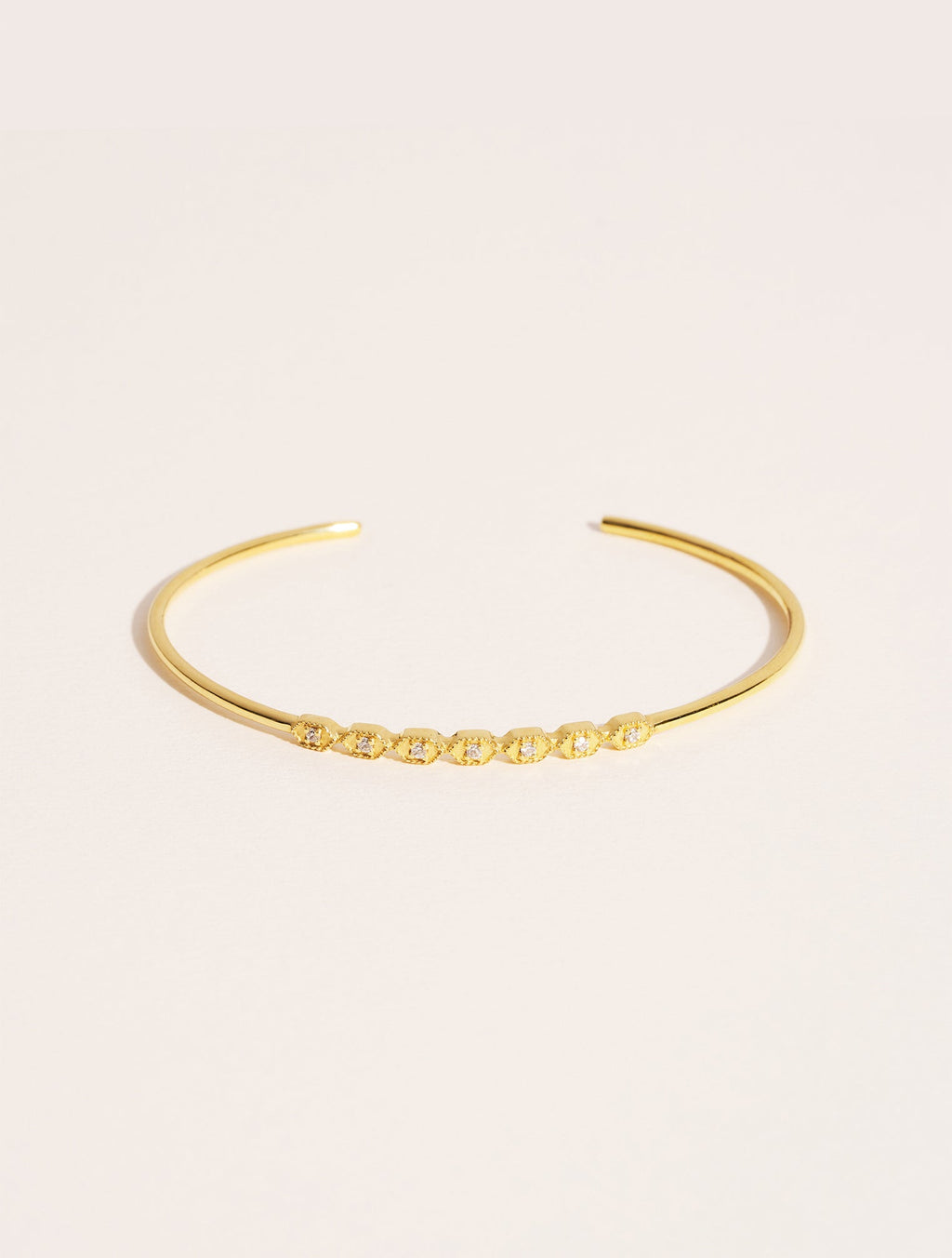 Tara Bangle - White Zircons - front view