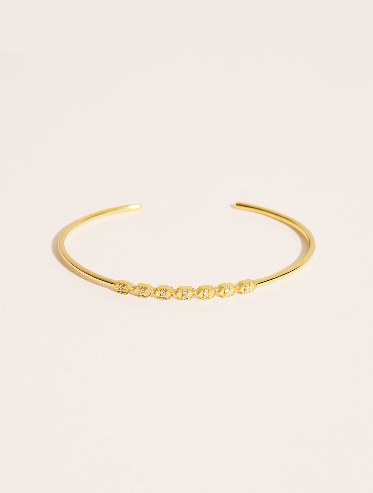 Tara Bangle - White Zircons - front view