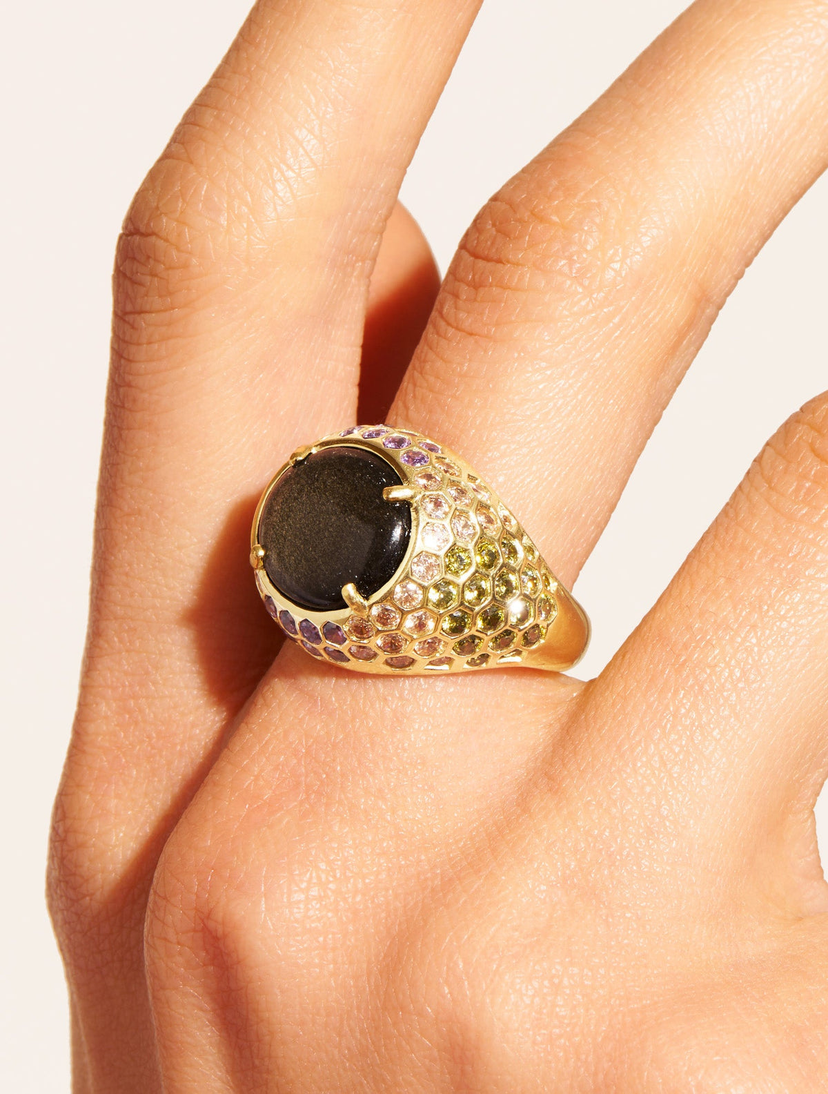 Tortue Ring - Golden obsidienne - Sun sauvage II - alternate view