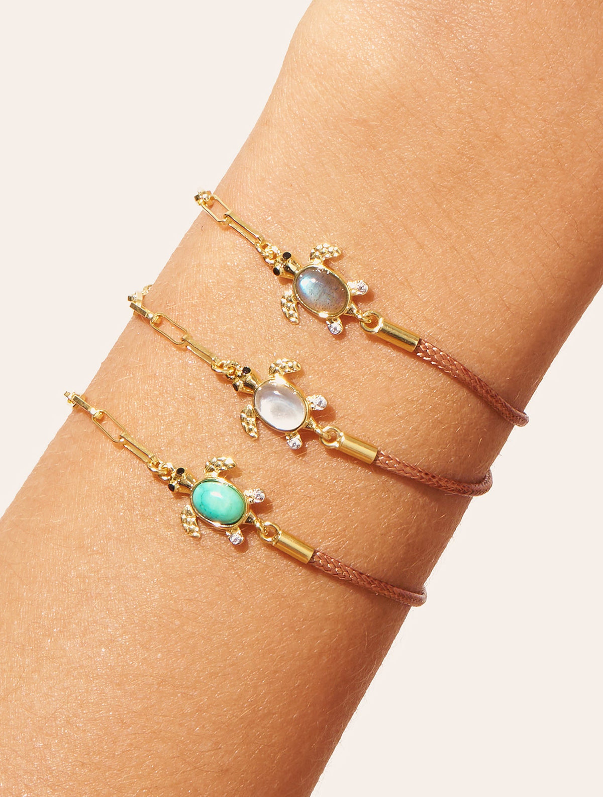 Tortue Bracelet - Turquoise/beige - Sun sauvage II - alternate view