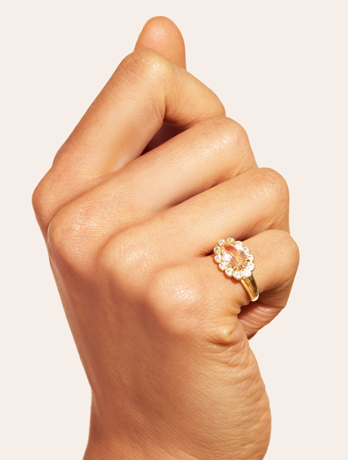 Pinky ring Pink - Sun sauvage II - detail view